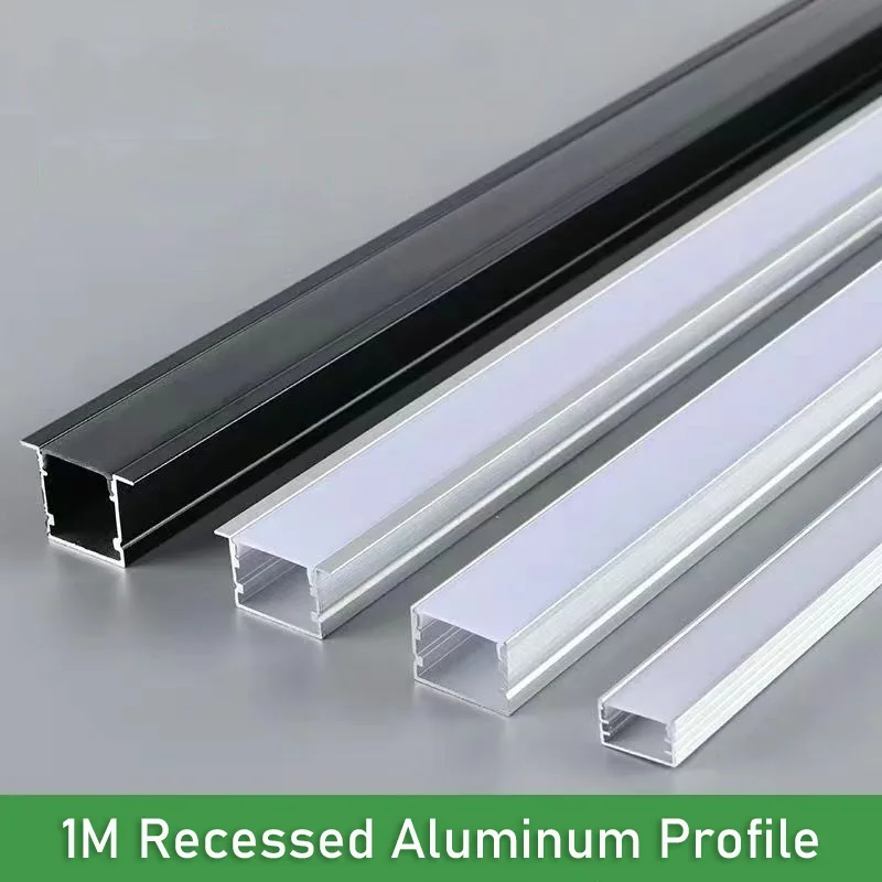 

1M Surface Mounted Aluminum Profile Bar Linear Light U/V/YW Shape Ceiling Embedded Drywall Channel Diffuser Cabinet Wine Lamp