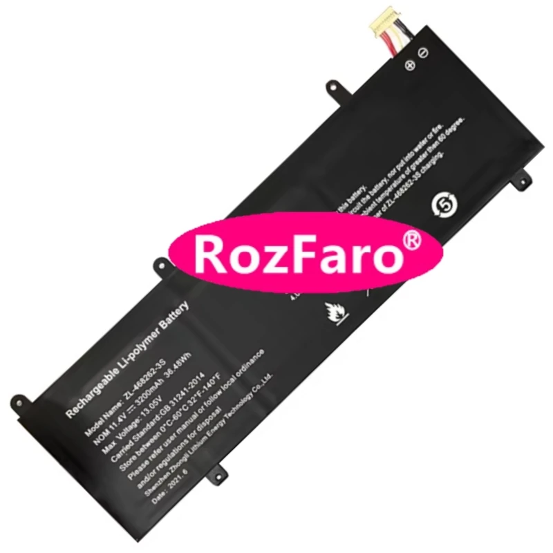 RozFaro ZL-468262-3S 10-pin 8-wire 11.4V 36.48Wh 3200mAh Laptop Battery For T-bao H7 15.6-inch Notebook