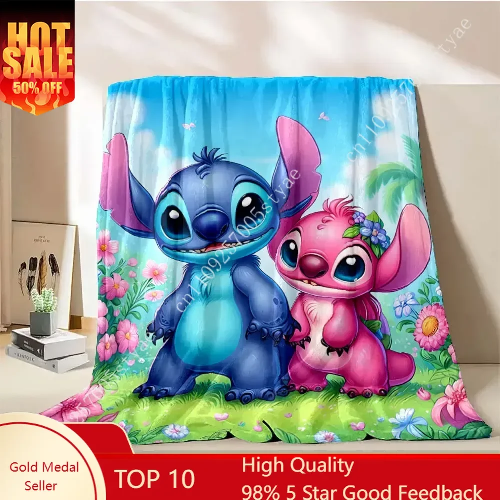 

Stitch Blankets Disney Cartoon Plush Blanket Soft Indoor Decoration Child Holiday Party Boy Girl Gifts Warm Custom Quilt