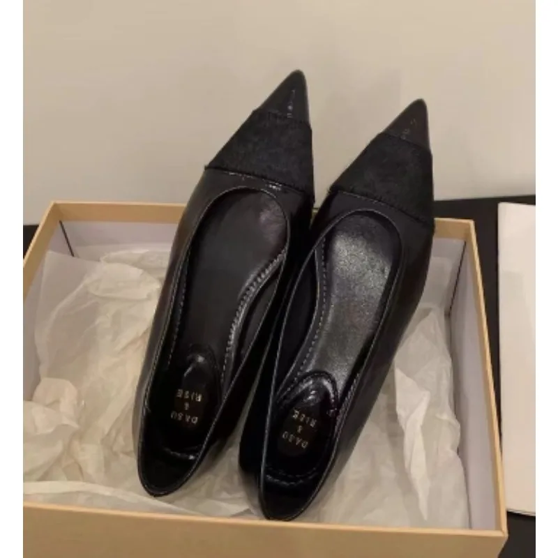 Nowe Stylowe Baleriny Damskie Szpilki Czółenka Szpiczaste Lakierowane Skórzane Modne Baleriny Cukierkowe Kolory Płaska Podeszwa Duże Rozmiary Zapatos Mujer
