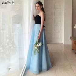 Bafftafe Black and Blue Korea Prom Dresses Customized Detachable Wrap Women Evening Gowns Formal Photoshoot Occasion Party Dress