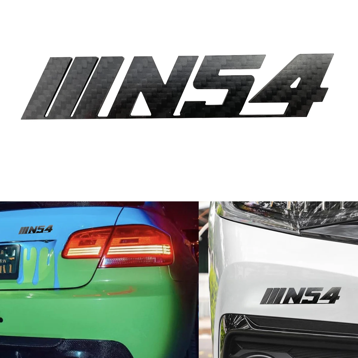 N54 Carbon Fiber Trunk Lid Emblem Logo Badge Compatible with BMW E92 E90 E93 335i 135i 535i 3 Series