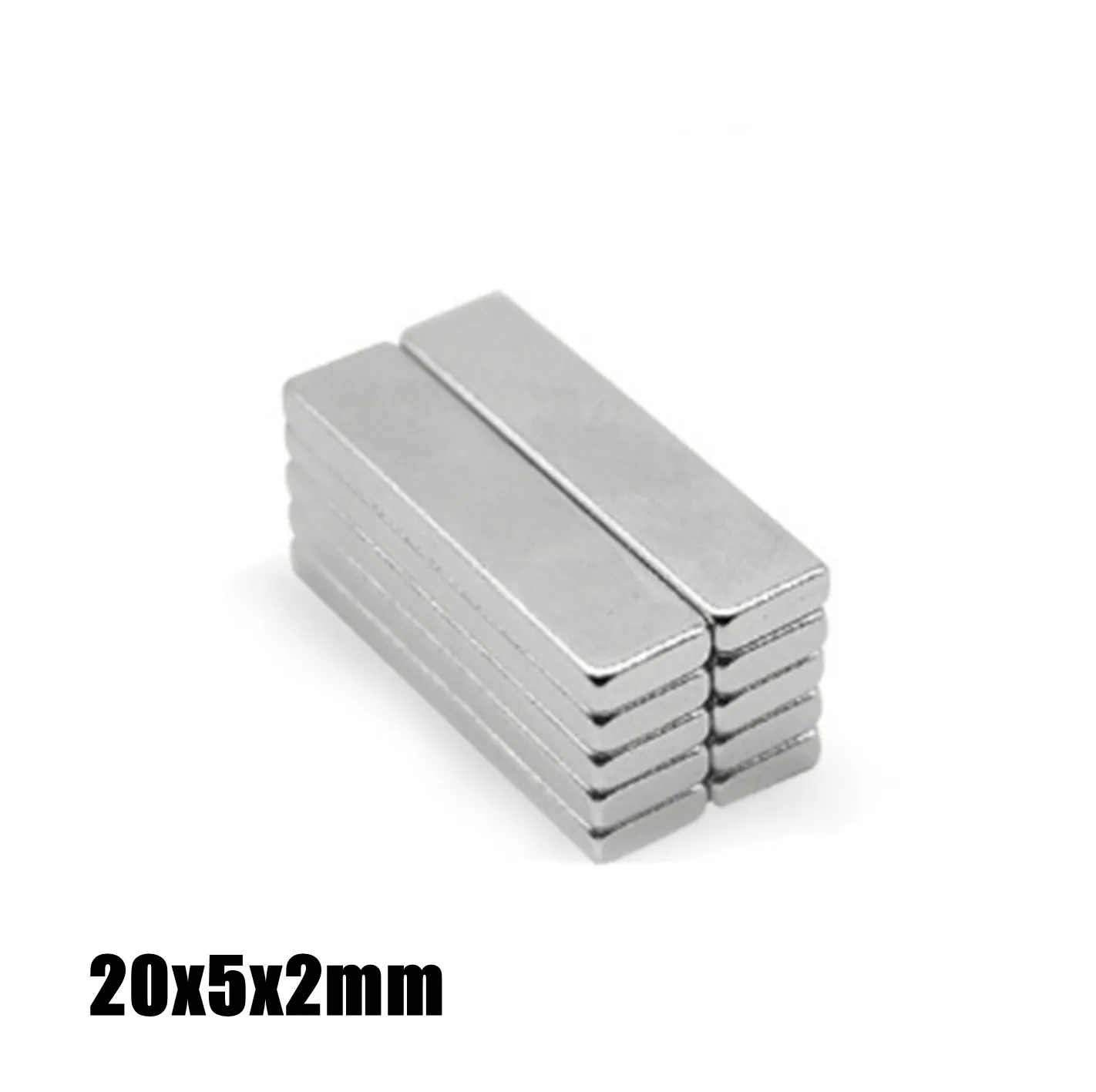 10 20 50PCS/LOT Block Magnet 20*5*2 N52 N35 NdFeB Magnet 20x5x2 Neodymium Magnets 20 x 5 x 2