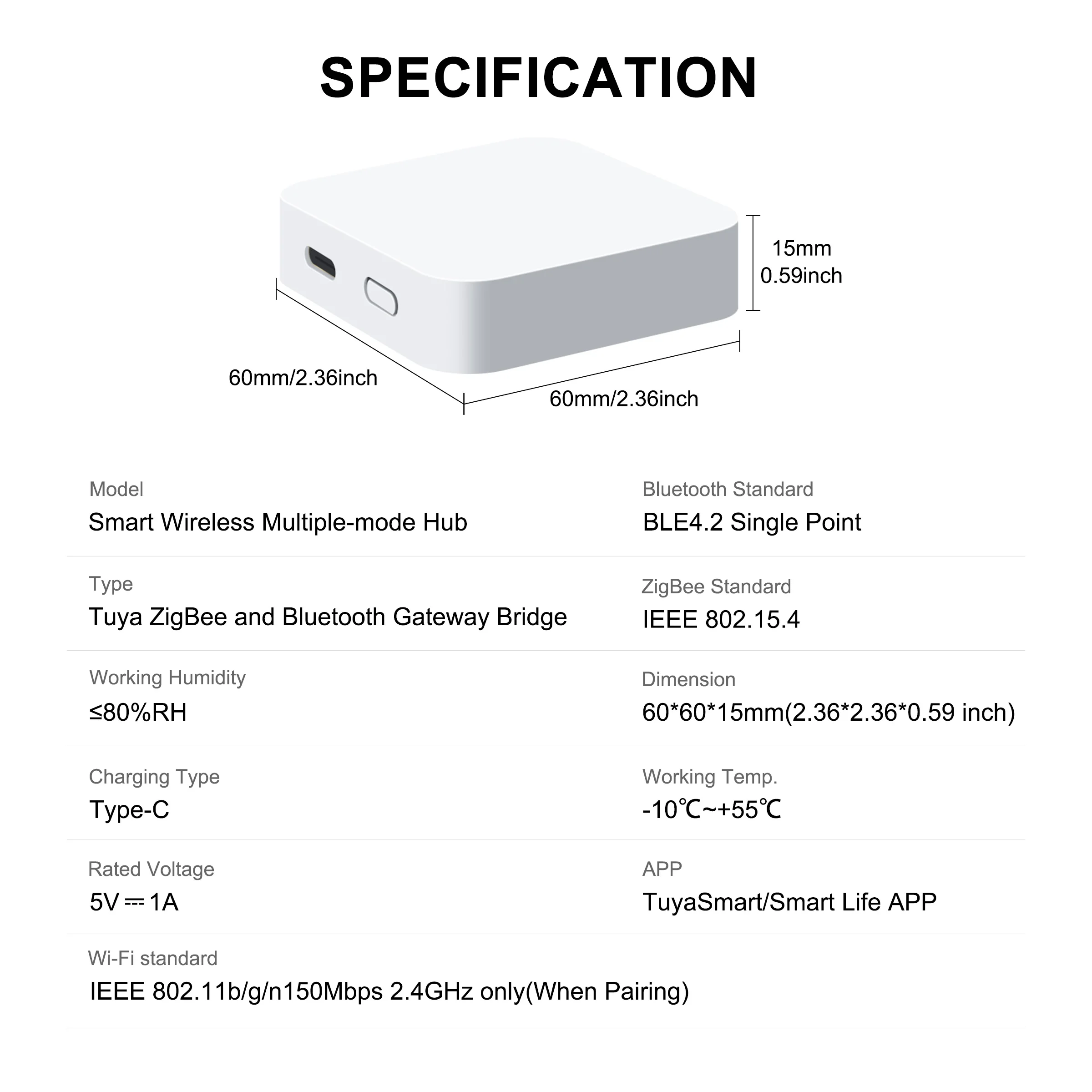 GIRIER Tuya ZigBee Gateway Hub لاسلكي متعدد الأوضاع ZigBee وجسر بوابة بلوتوث لأتمتة المنزل الذكي يدعم Alexa