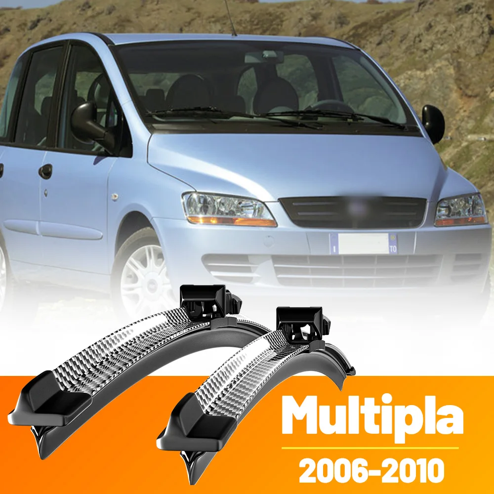 2 uds limpiaparabrisas delantero limpiaparabrisas de fibra de carbono para Fiat Multipla 2006-2010 2007 2008 2009