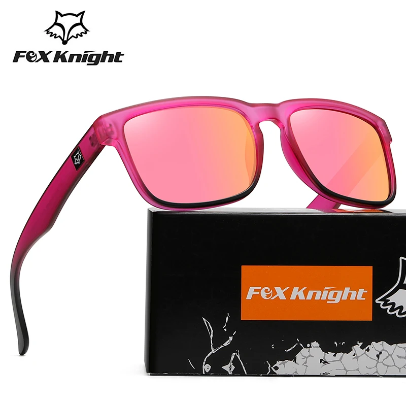 Vintage FOX KNIGHT Polarized Sunglasses Men Brand Designer Reflective Mirror Sun Glasses Male Women Retro Square Driving Eyewear