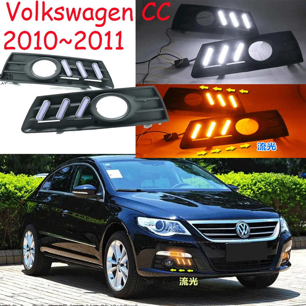 car accessories bumper headlight for Volkswagen CC daytime light arteon 2011~2012y motor LED auto headlamp for VW CC fog light