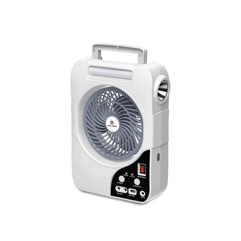 2025 New cross-border 8-inch charging desktop small fan with light Rechargeable fan solar charging fan