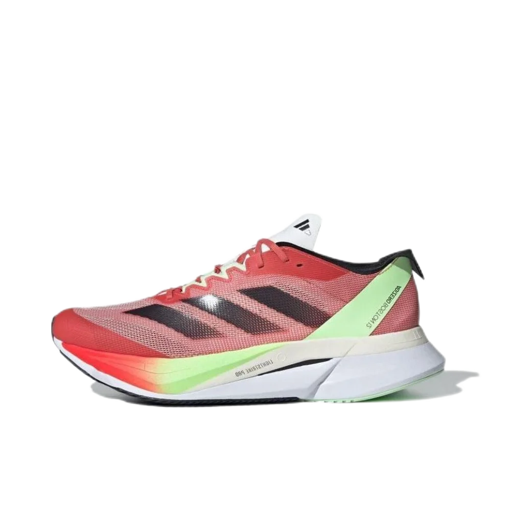 Adidas ADIZERO BOSTON 12 Men's and Women's Sneakers Breathable Shock Absorption Non-slip Marathon Running Shoes Red