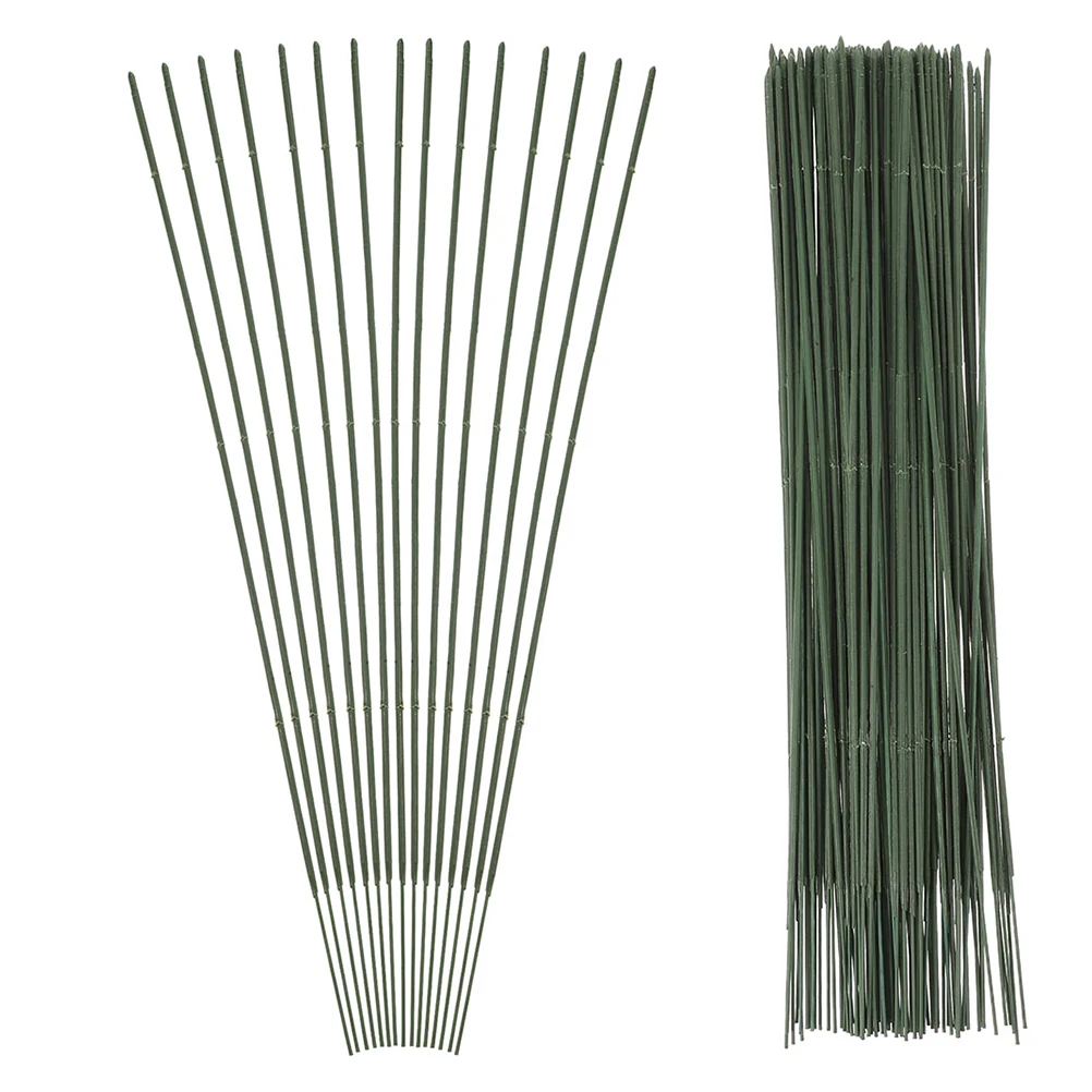 100 قطعة من سلك سيقان الزهور الخضراء طلاء واقعي مادة متينة سهلة الشكل لتزيين العطلات عرض متجر الزفاف
