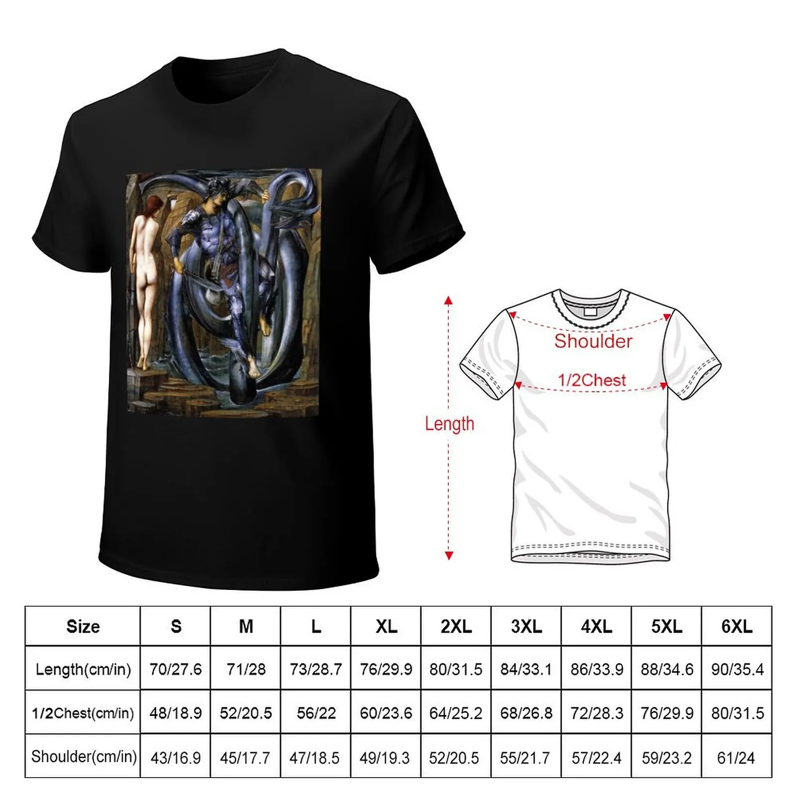 The Doom Fulfilled - Sir Edward Coley Burne-Jones T-Shirt Large Size Basic Casual T-Shirt