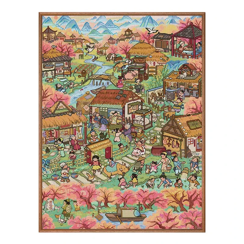 FOREVER YOUNG 5D DIY Diamond Painting Pastoral Cute Cartoon Full Diamond Square AB Diamond 90X120 CM Large Size Home Decoration