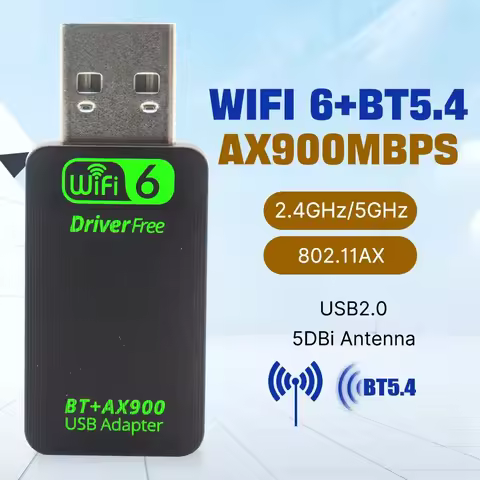 Bluetooth 5.4 WiFi 6 AX900 WiFi USB Adapter Wireless Network Card 2.4G 5GHz Wi-Fi Receive USB For PC Laptop Win10 11