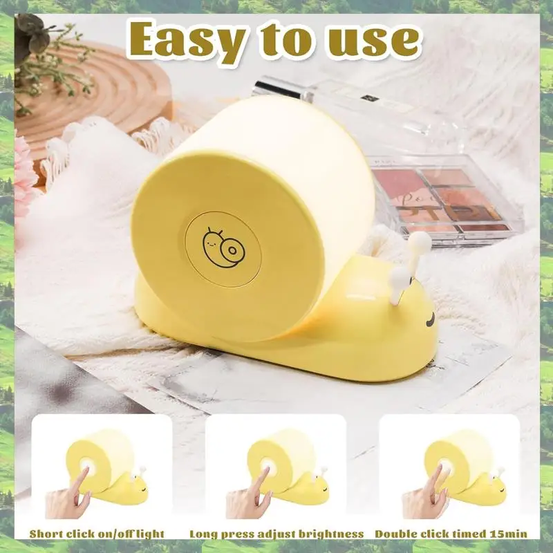 

A59Z-Snail Night Light, Cozy Snail Shape Cute Magnetic Desk Lamp For Kitchen Room Decor Gifts For Teens -Yellow