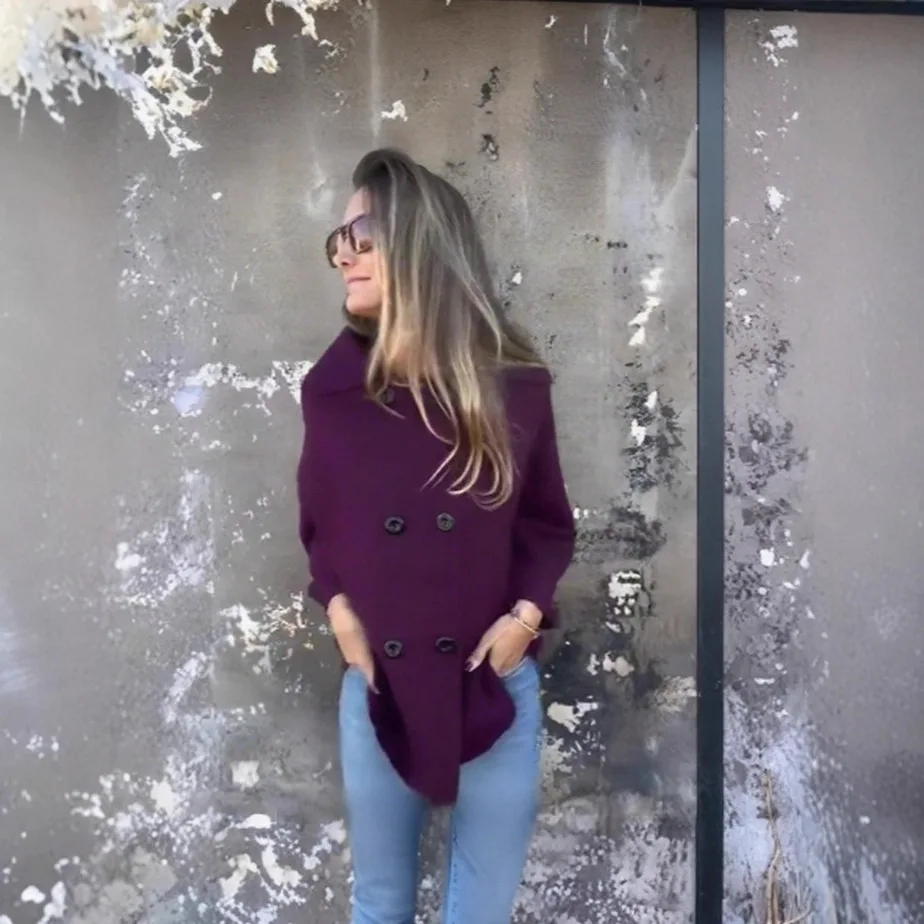 

2025 New Fashion Button Short Woolen Short Coat Women Autumn Casual Loose Retro Solid Color Lapel Home Jacket For Women