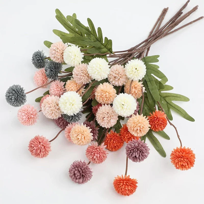 Artificial Silk Chrysanthemum Bouquet 5 Flower Heads 51cm Fake Daisy Flowers for Home Garden Wedding Decoration