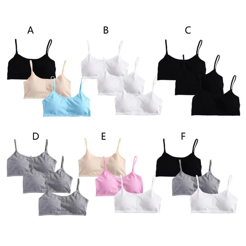 Mini-A Cup Wireless Bras for Girls Comfort Light Sports Bra for 9-18 Years Girls