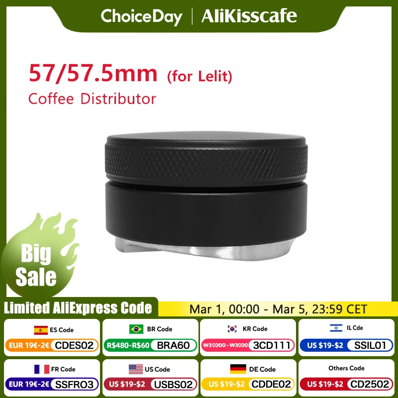 Distributore di caffè 57MM 57.5MM Per Lelit Anna Macchina Tamper Livellatore Strumento Regolabile Barista Espresso Parti Accessori Angolari