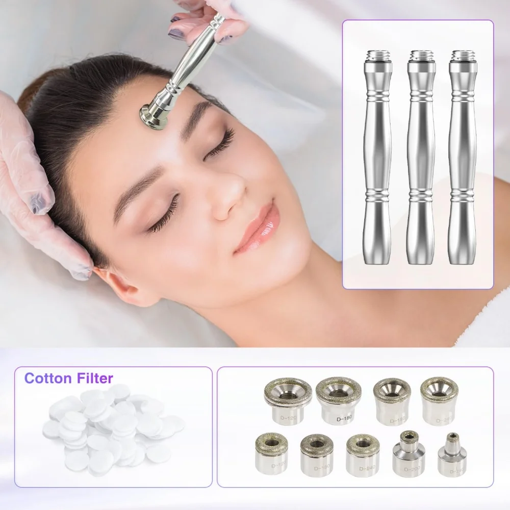 Diamond Microdermabrasion Tips Replacements 3 Wands 9Pcs Dermabrasion Tips Replacement for Diamond Dermabrasion Peeling Machine