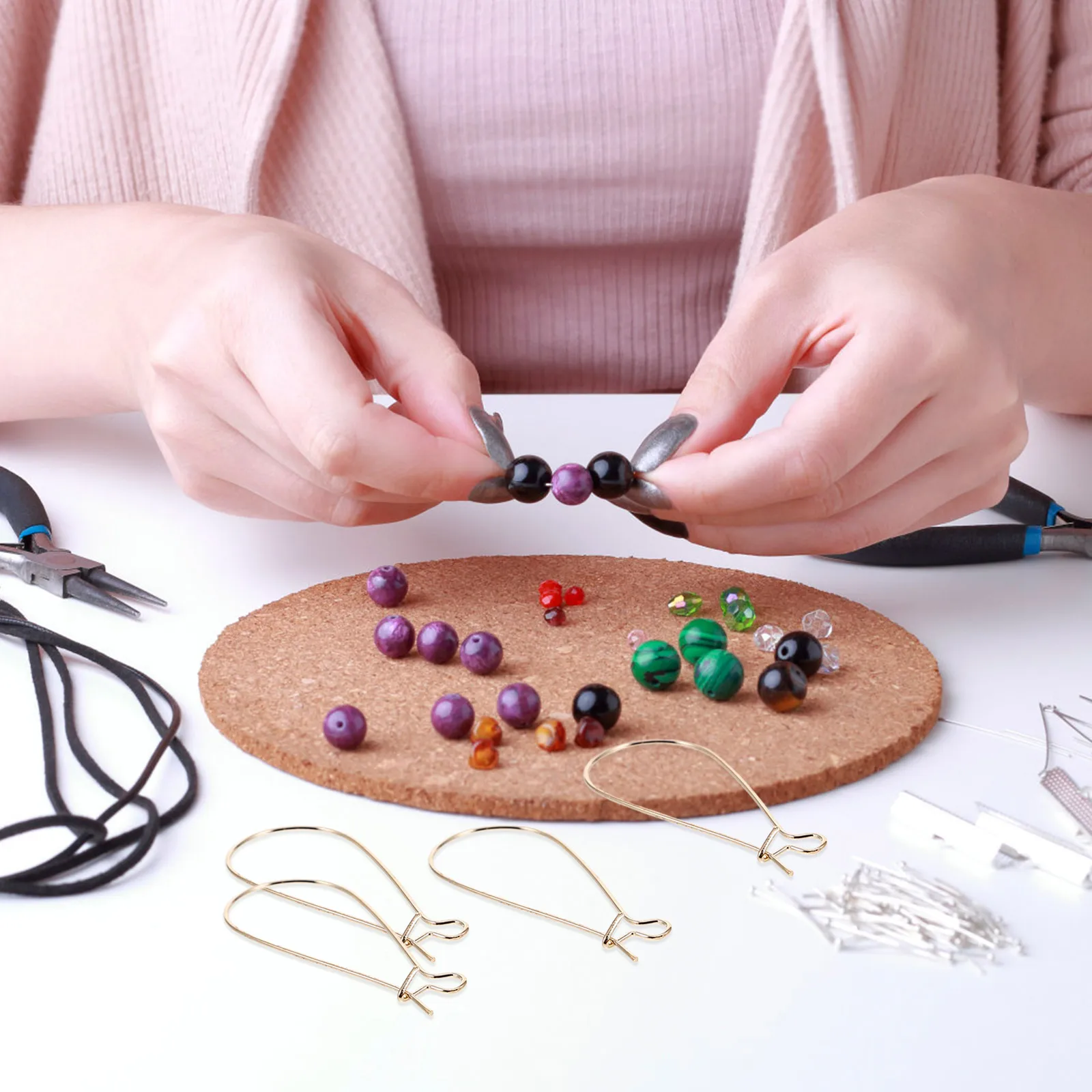 

100pcs Ear Hook Clip Assembly Earrings Dangle Hooks DIY Jewelry Supplies Smooth Surface Safe Long Handmade Materials