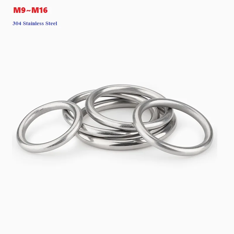 

1Pcs M9 M10 M12 M14 M16 304 Stainless Steel Hoop Welded O Ring Seamless Solid Round Circle Wire