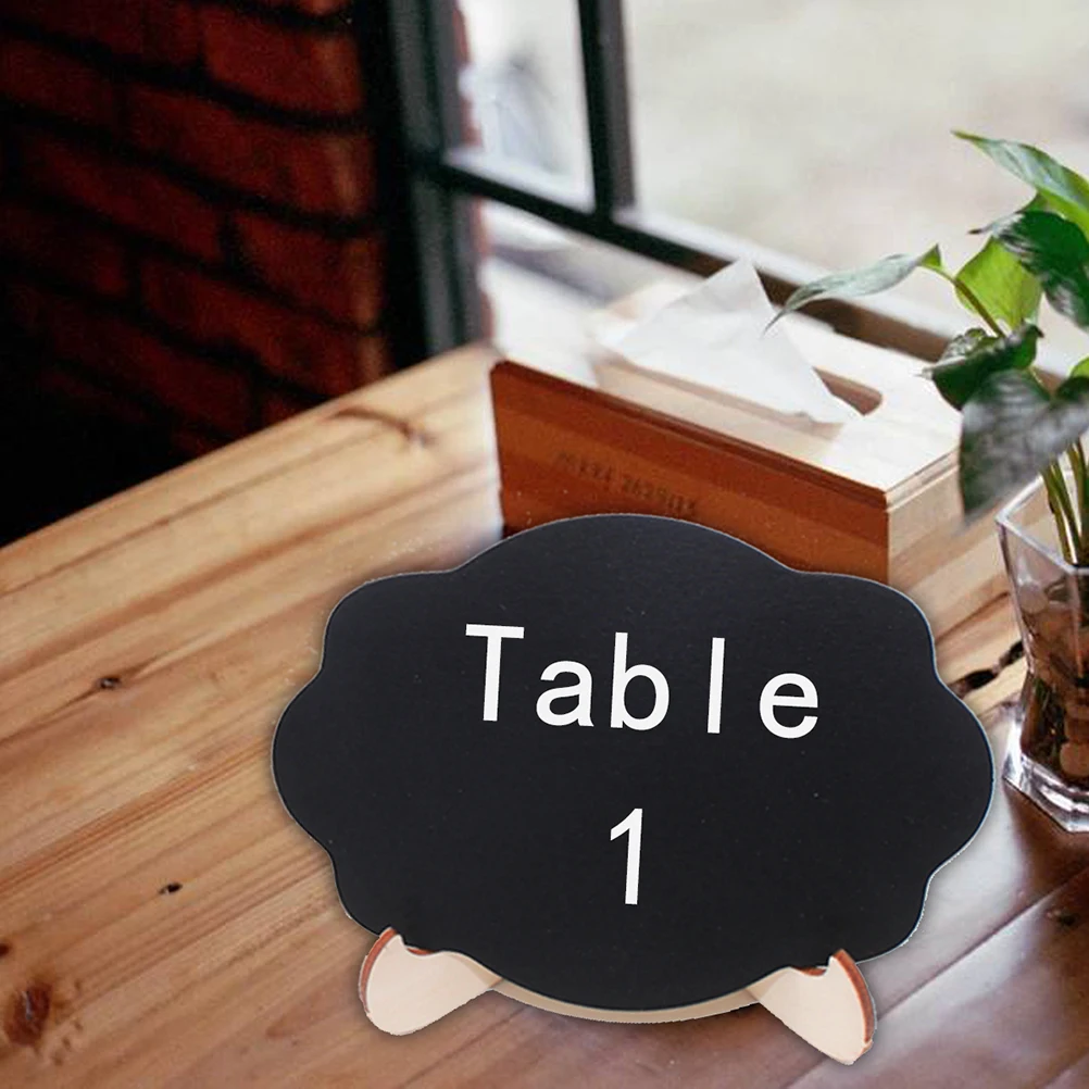 

10 Pcs Mini Wooden Blackboard Display St Foldable Sturdy Thick Reusable Wedding Party Cafe Restaurant Table Number Sign