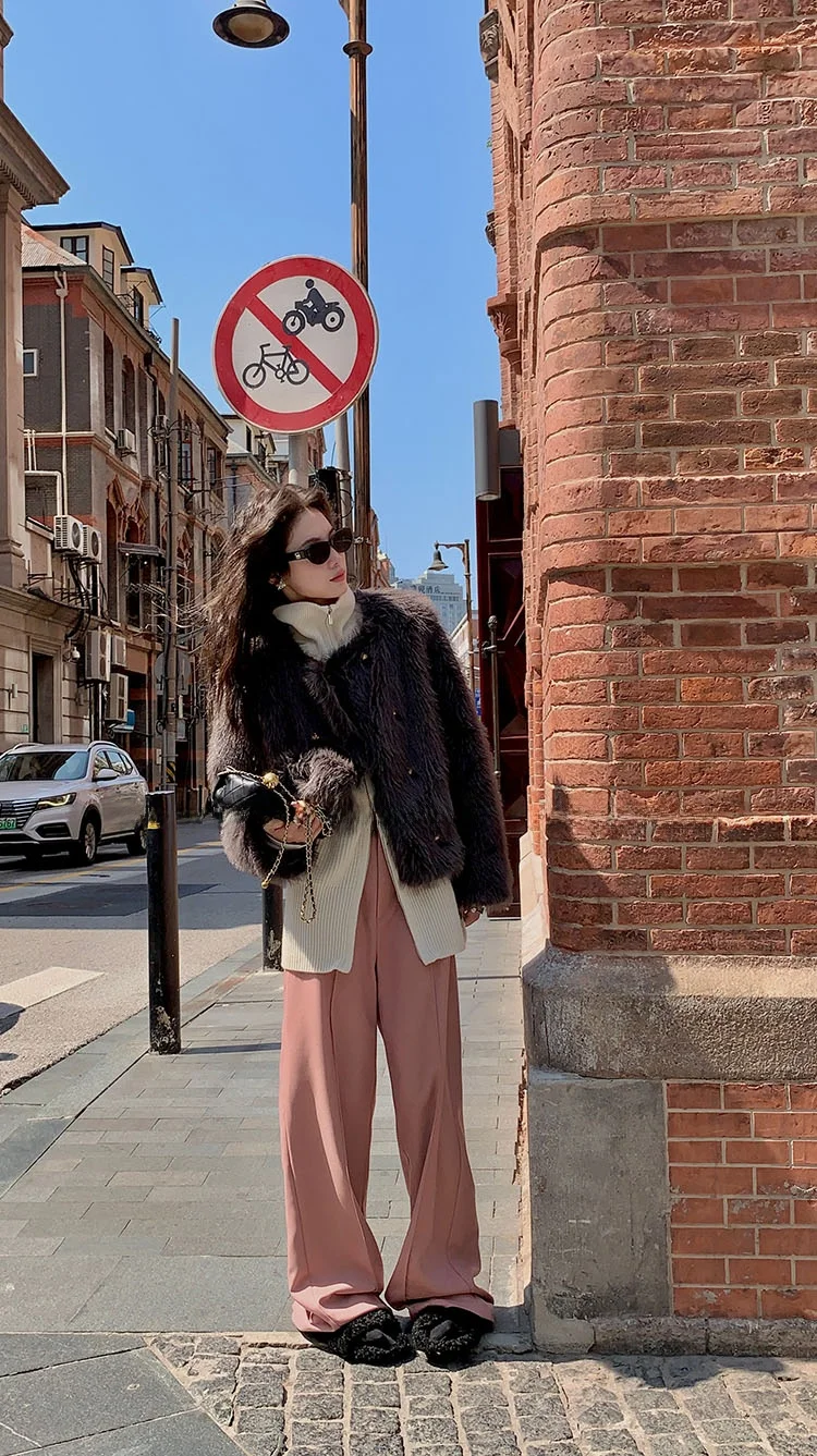 

High Waist Draped Wide Leg Pants Women Loose Straight Casual Trousers Hip Concealing Slimming Korean Style Commute Wind
