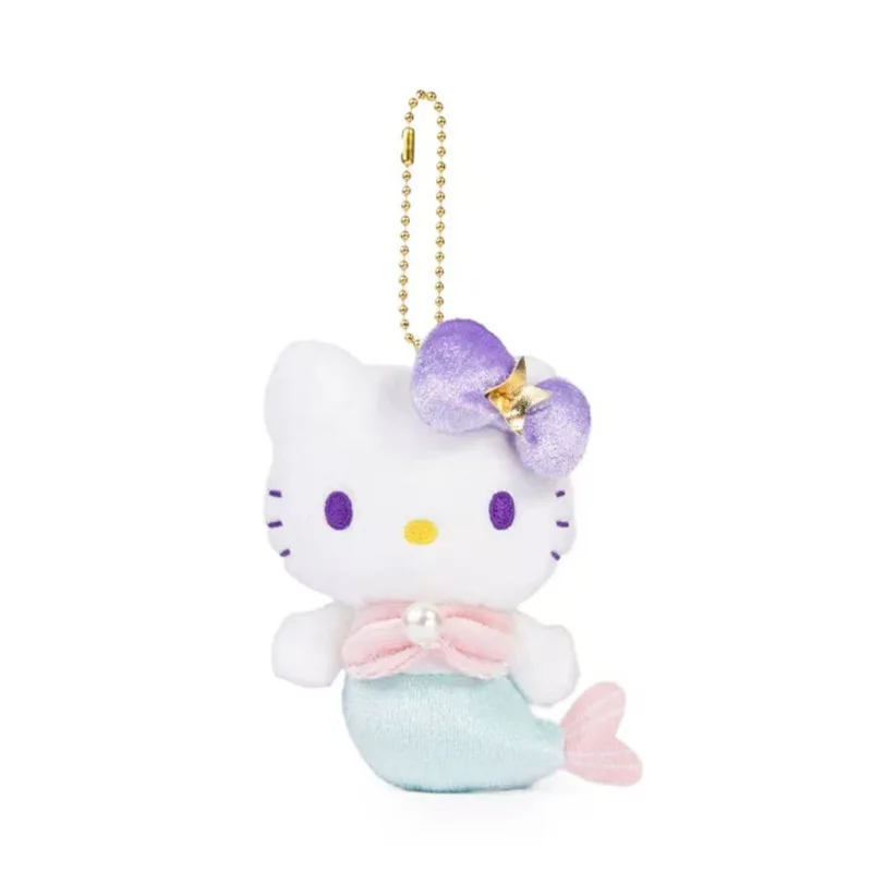 Kawaii Sanrio Hello Kitty 50Th Anniversary Mermaid Rainbow Plush Toys Plecak Breloczek Akcesoria Breloczek Lalka Prezent Świąteczny