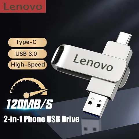 Lenovo Flash drive 512GB 256GB 128GB 64GB 32GB Type C USB 3.0 Memory Mini Usb Stick Dual C Pendrive  for Andriods SmartPhone PC