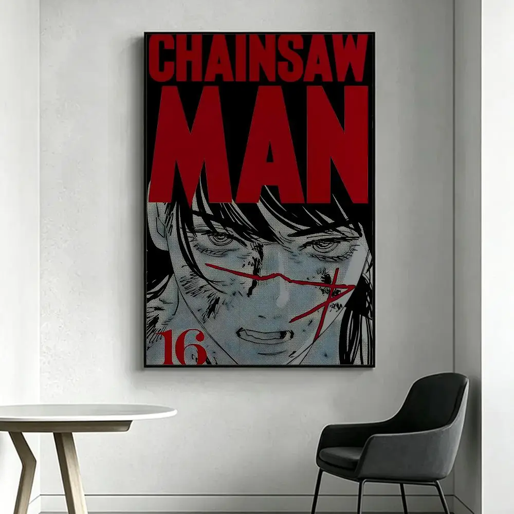 Anime C-Chainsaw M-Man Poster HD-Kunstdruck, wasserfest, selbstklebend, Wanddekoration, Heimdekoration (Wohnzimmer, Schlafzimmer, Bar), ästhetisch – Detail 17