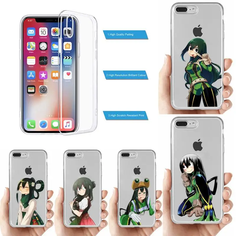 Asui Tsuyu Phone Case For iPhone 14 13 12 11 Pro Max XS X XR SE 2020 6 7 8 Plus Mini Protective Cover