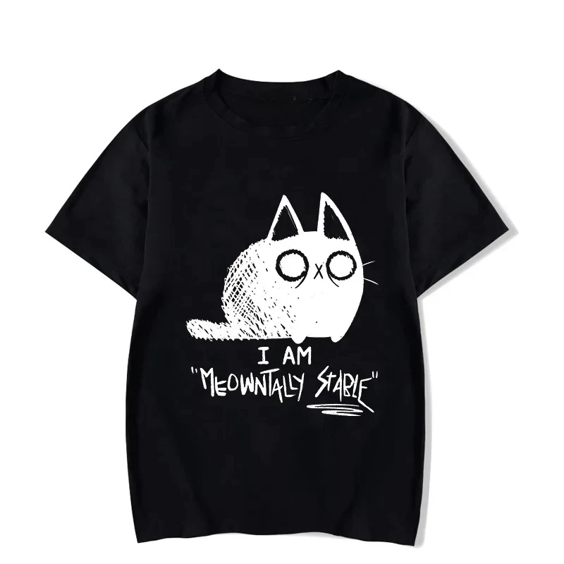 For Men Casual Funny Male Tee Shirts Brand Men Fuuny Sweatshirt anime streetwear fashion Cat Printed Graphic Oversized T Shirts