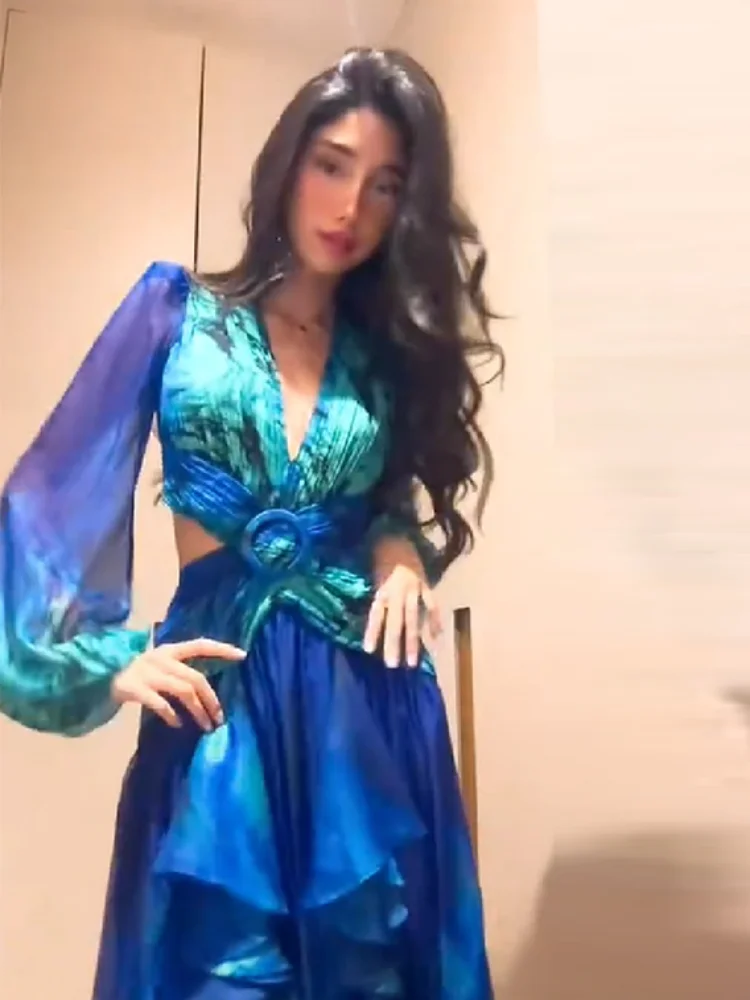 أنيقة شيك ثوب البوهيمي المكرر شير المصممين الهواء الإناث فساتين الخريف خمر عطلة الأطراف رائع الشارع ملابس نسائية #2