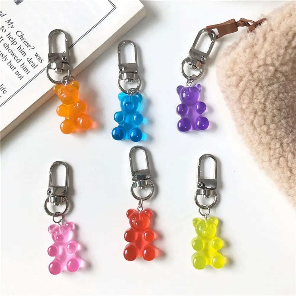 Lover Gift For Women Earphone Cover Gummy Bear Candy Color Animal Jewelry Fashion Accessories Key Ring Key Chain