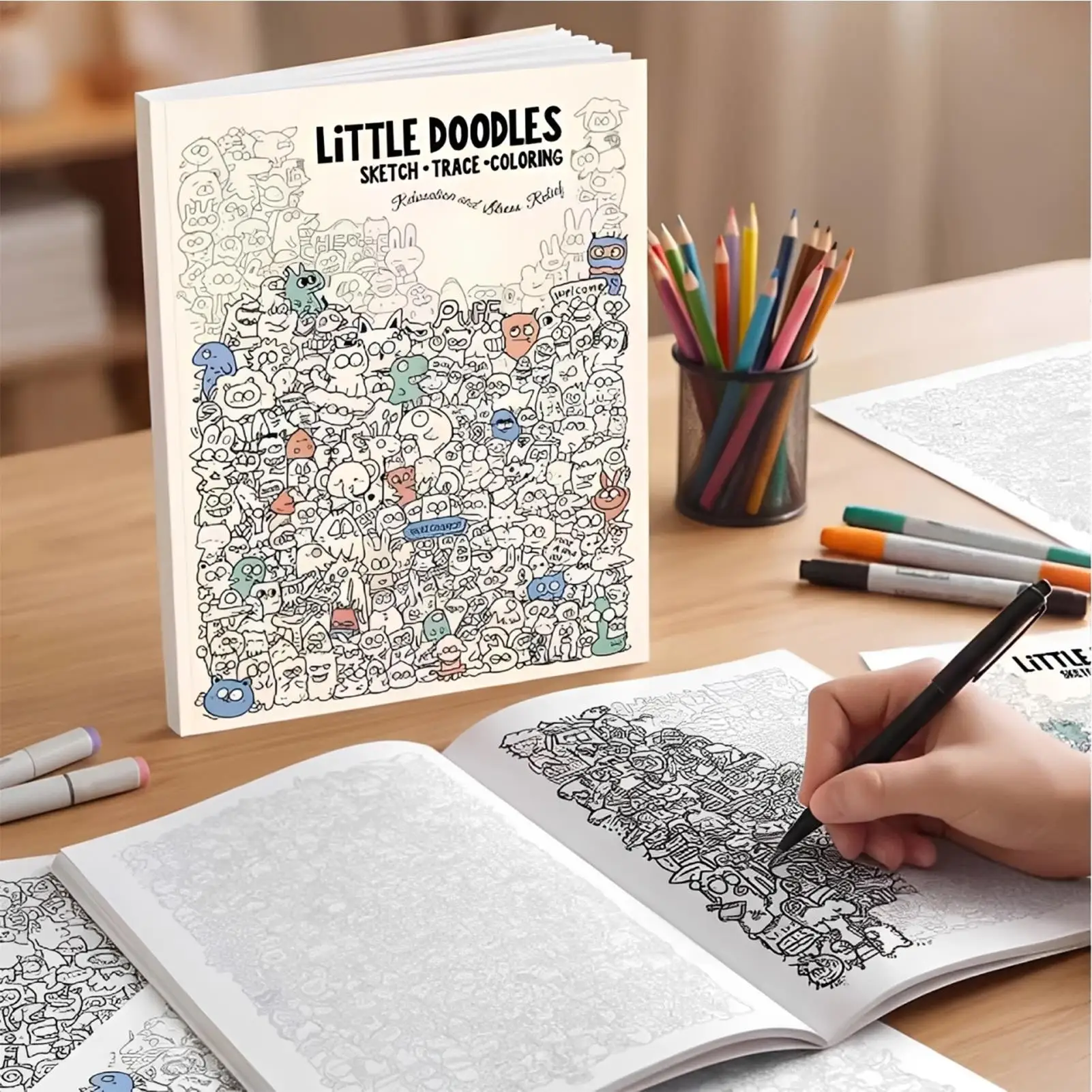 Doodle Art Adult Coloring Book Aesthetic Mindfulness Cute Pages Relaxing for Women Men Home Office School Travel Gift