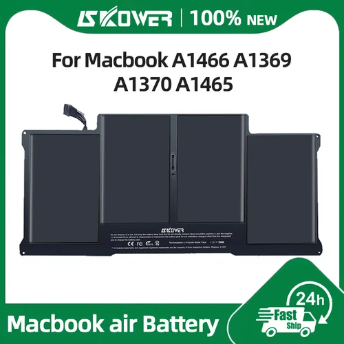 SKOWER batería de ordenador portátil de alto rendimiento A1375 A1406 A1405 A1377 para Apple Macbook Air 11 13 pulgadas A1466 A1370 A1369 A1465