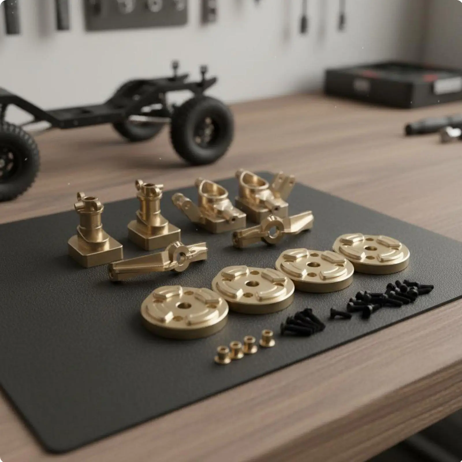 Precision Brass Car Counterweight Axle Set for RC Crawler H12Y H12Y+ Steering Hub