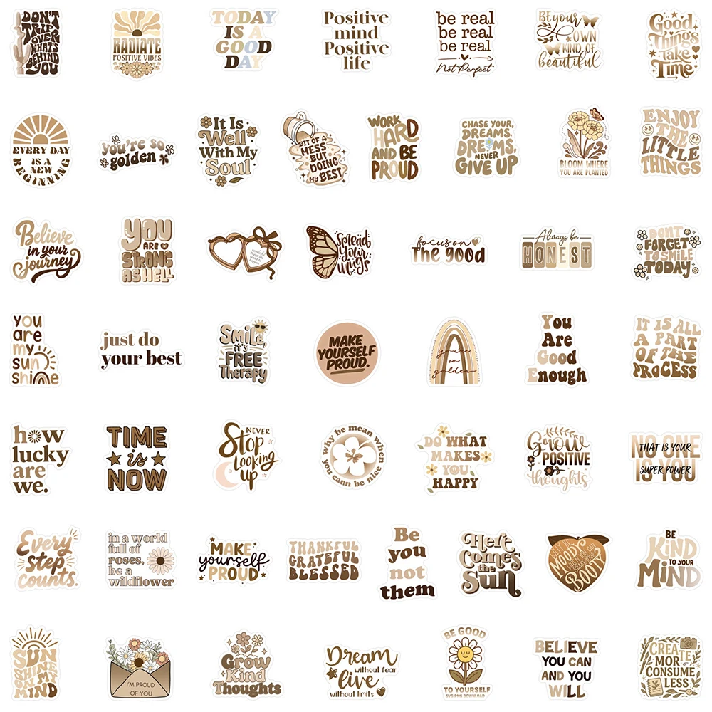 10/30/50 Stück inspirierende Satz-Graffiti-Aufkleber, niedliche Cartoon-Boho-Stil-Aufkleber, Wasserflasche, Telefon, Gepäck, Aufkleber, Dekoration
