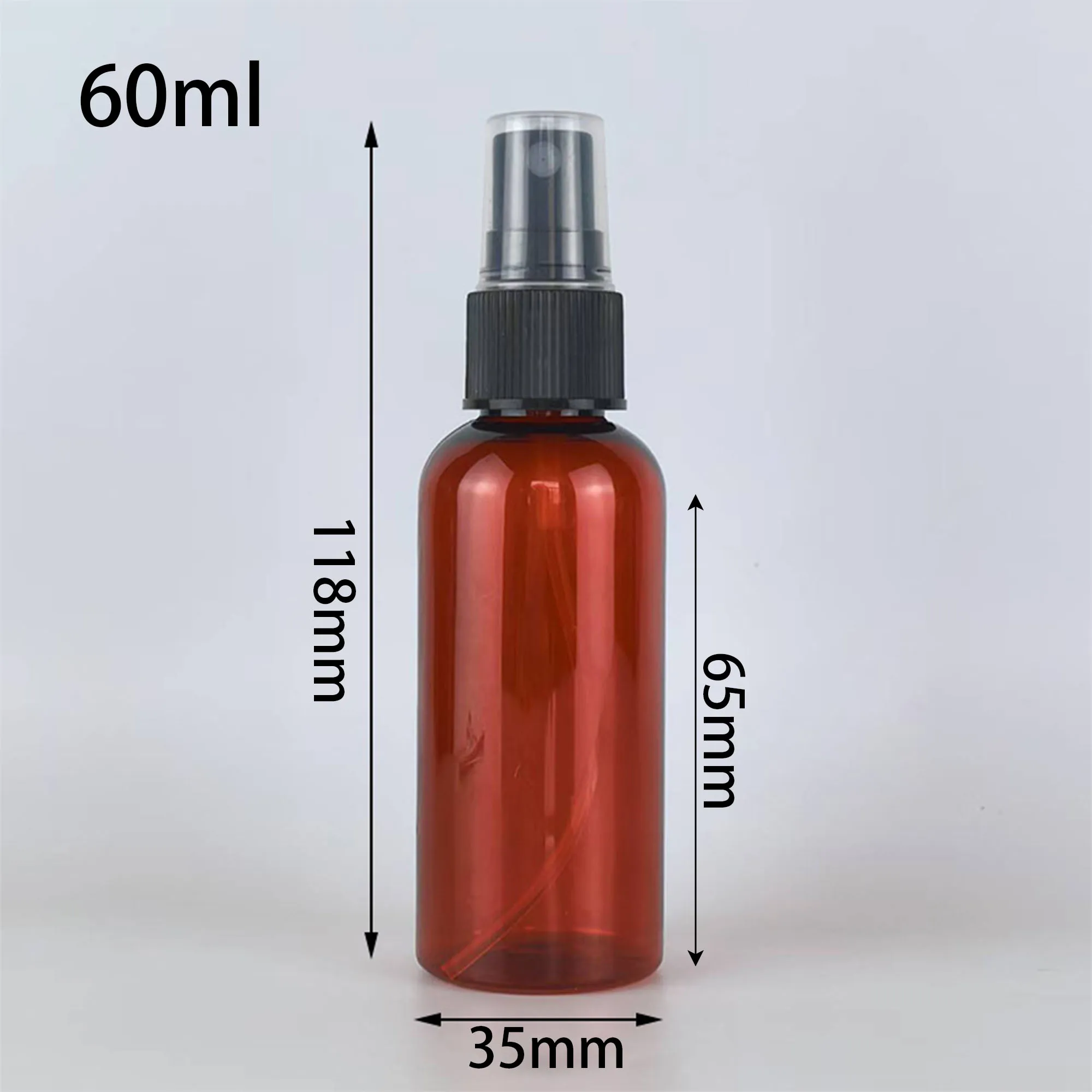 20/50/100pcs 20ml 30ml 50ml 60ml 100ml Plastic Spray Bottle Empty Atomizer Brown Amber Sprayer