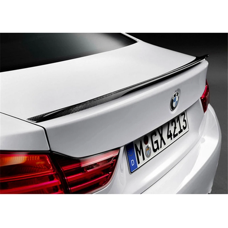 لسيارات BMW 4 Series F32 كوبيه 428i 435i P نمط ألياف الكربون الخلفي سبويلر الجذع الجناح 2014-2020 FRP كربون أسود لامع مزورة