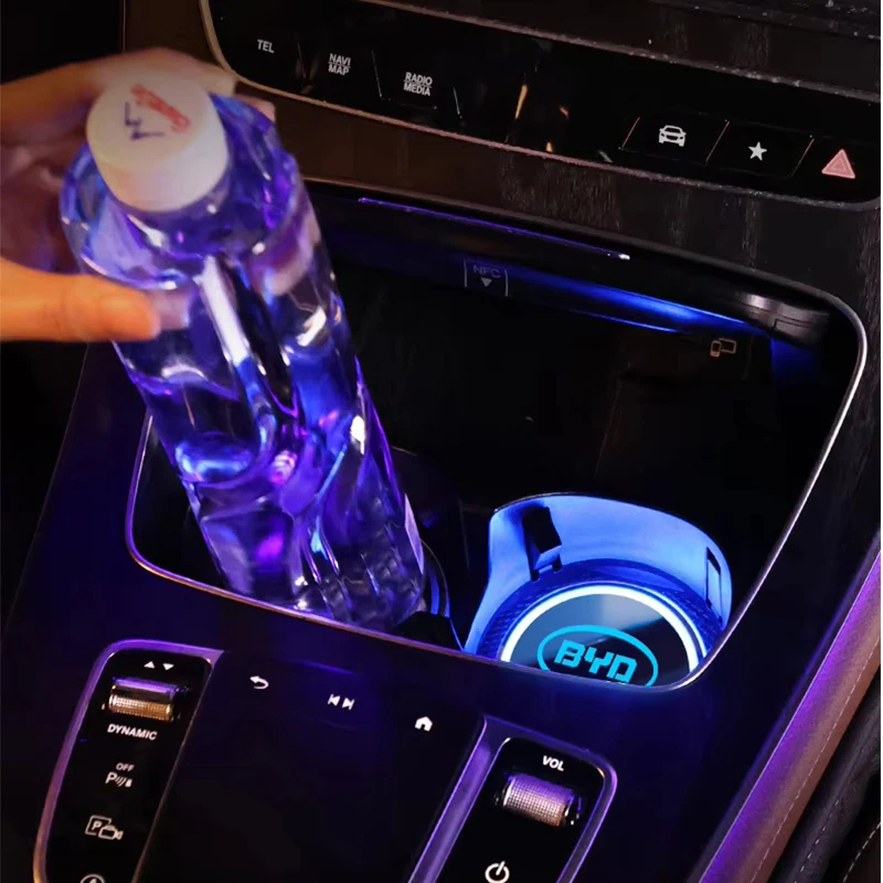 Alfombrilla LED RGB para Interior de Coche, para BYD Atto 3, Seal, Dolphin, Sealion 6, Yuan Plus, Seal U, Frigate 07, 2 Piezas, Recargable por USB