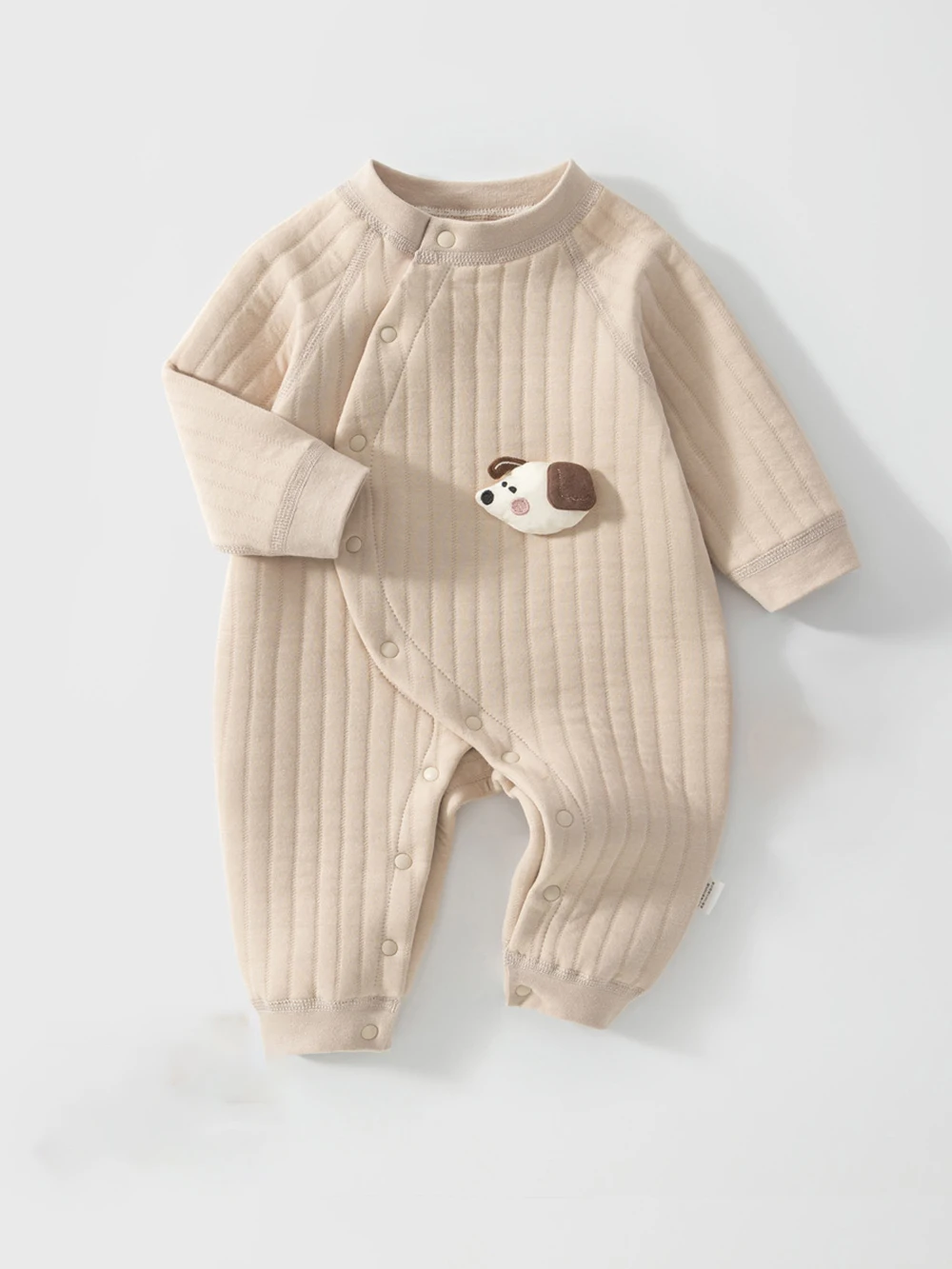 Newborn Baby Girl Boy Romper Quilted Cute Solid Color O-neck One Piece Bodysuit for Baby Autumn Winter Baby Warn Daily Clothes