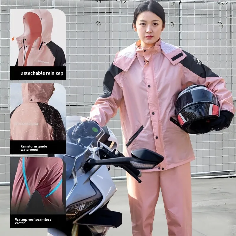 

Толстый плащ для взрослых, водонепроницаемый дождевик, мотоциклетный дождевик, мотоциклетный дождевик, костюм, светоотражающий плащ для верховой езды, комплект