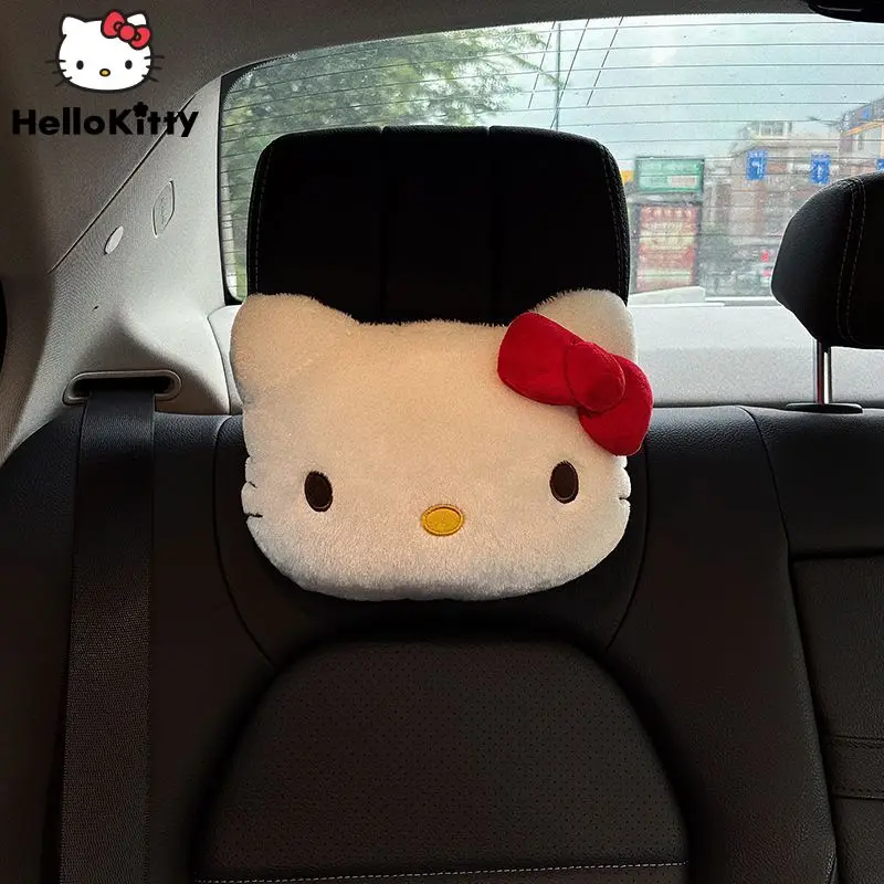 

Искусственный 3D плюшевый пушистый Автомобильный подголовник для водителей, креативная Милая Автомобильная подушка для шеи, декоративные аксессуары для интерьера автомобиля