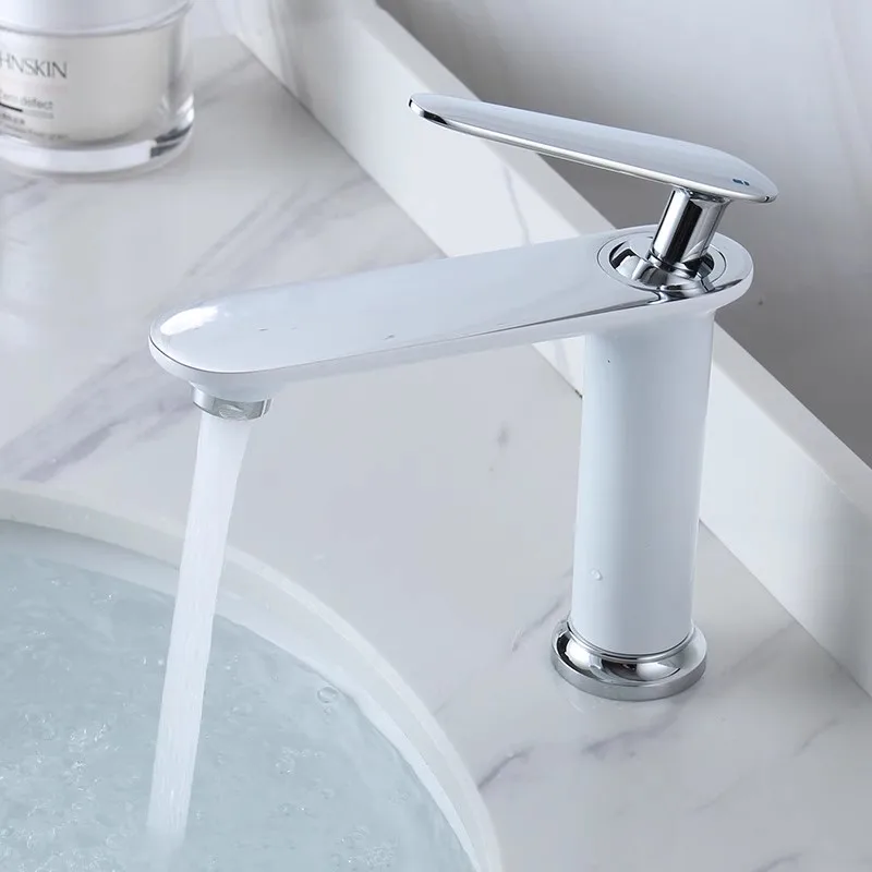 

white chrome Basin Faucet Bathroom Faucet Mixer Tap Basin Mixer Bathroom Basin Faucet Mixer Tap Hot and Cold Sink faucet