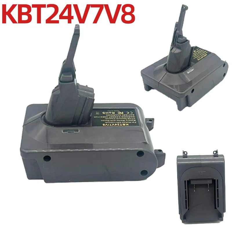 

KBT24V7V8 Power Tool Battery Adapter Converter Compatible for Kobalt 24V Li-ion Battery Converts Into for Dyson V7 V8 Vacuums