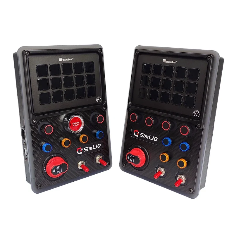 SimLJQ Sim Racing Button Control Box, Backlit Yellow Button Box For Sim Driving, Compatible with Minicube 293 V3 Display