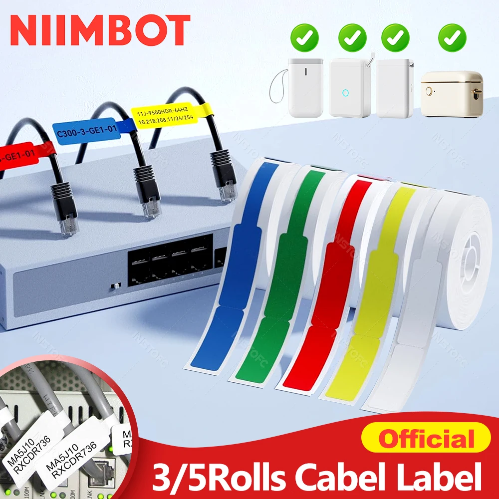 

Niimbot Mini Smart Portable Printer Thermal Cable Sticker Self-Adhesive Waterproof Identification Tag For D101/D11/D110/H1/D11H