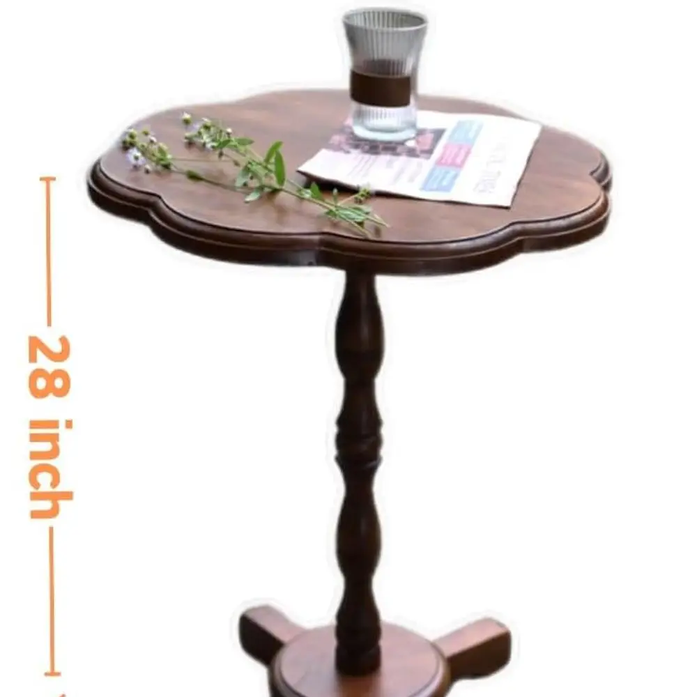Multifunctional Petal-Shaped Solid Wood Table, Cafe Table,Dining Table,Coffee Table,Side Table(19.5 in)