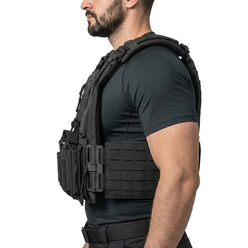 Wear-resistant quick-release laser-cut molle system outdoor hunting training tactical vest made of nylon material